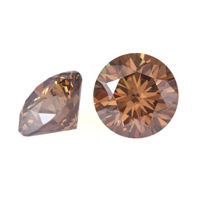 

loose gemstone champagne colors diamond cut 9 mm moissanite natural jewelry gemstone moissanite