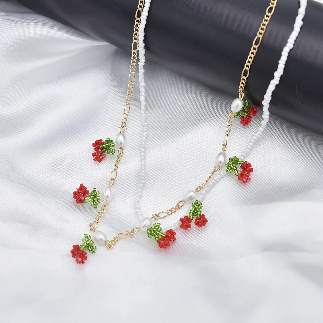 Cherry Beaded Necklace Tutorial: How to Make a Beaded Cherry Necklace 