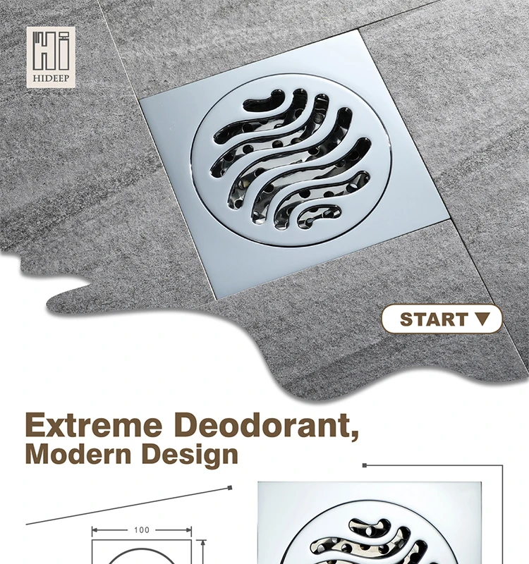 Bathroom accessories anti odor drain brass chrome floor drain