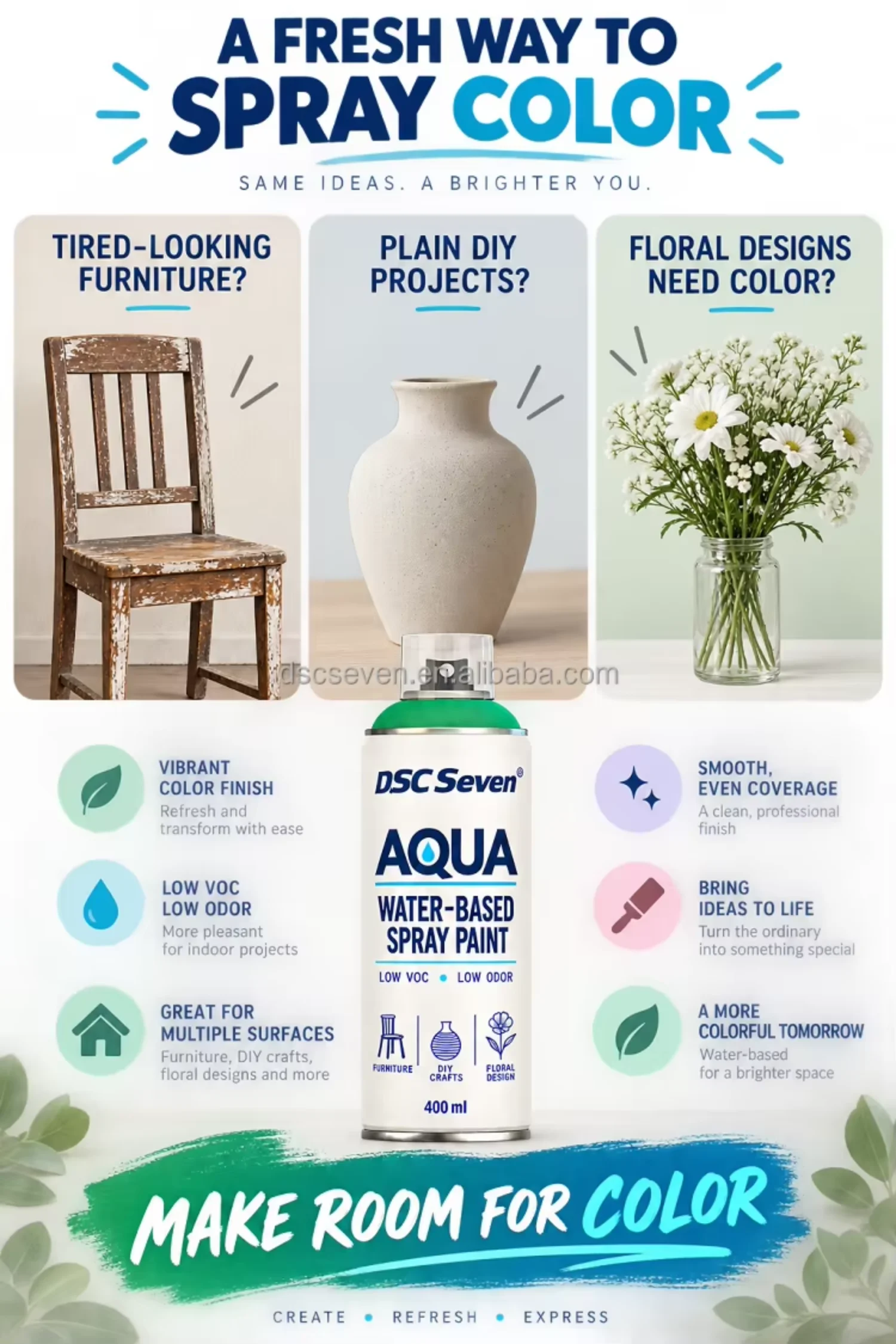 Premium Acrylic Water-Based Craft Spray Paint 400ml Indoor Low VOC Formula for Wood Terracotta Pots Glass Home Decor Upcycling Premium Acrylic Water-Based Craft Spray Paint 400ml Indoor Low VOC Formula for Wood Terracotta Pots Glass Home Decor Upcycling