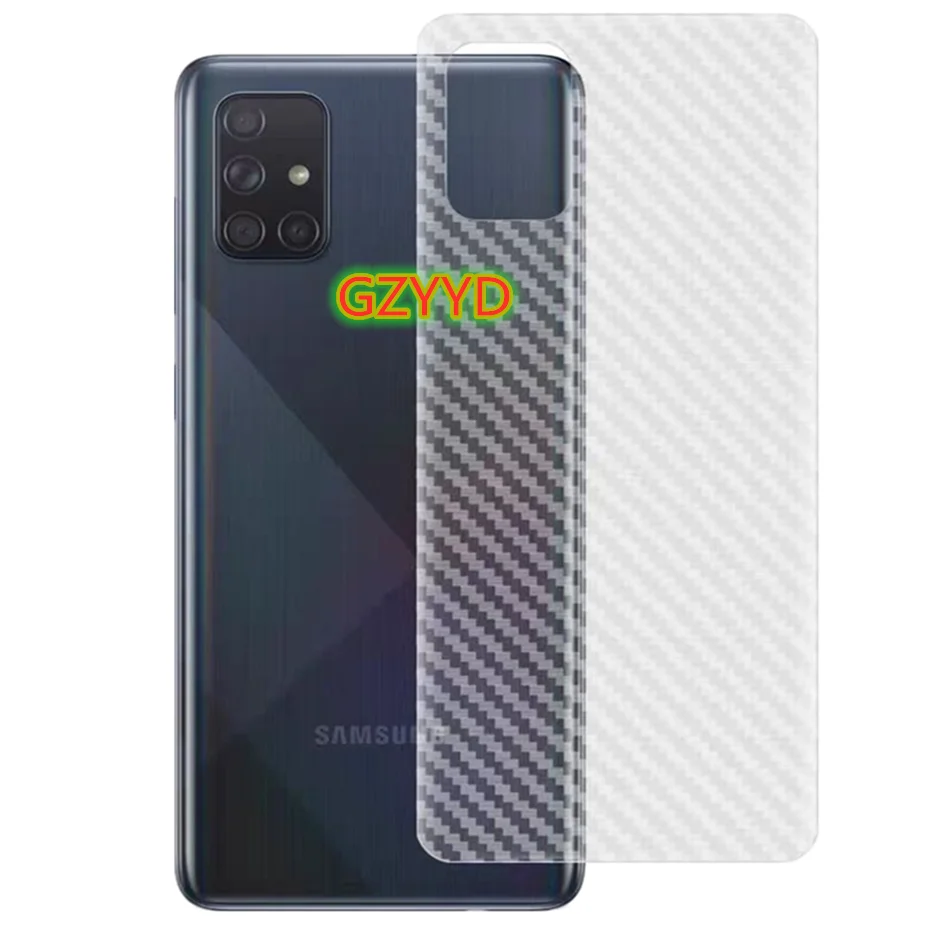 

3D Carbon Fiber Screen Protector sticker For samsung A71 Back Cover Protective Guard Film, Clear
