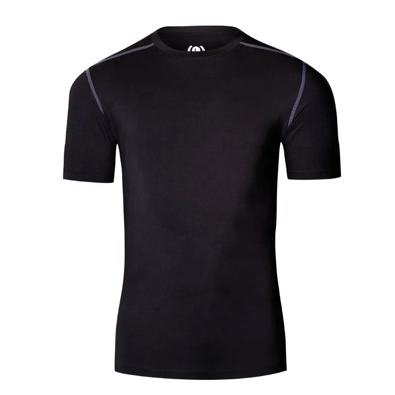 

New arrival elastic fitness wear quick dry compression men active wear men tight's t shirt