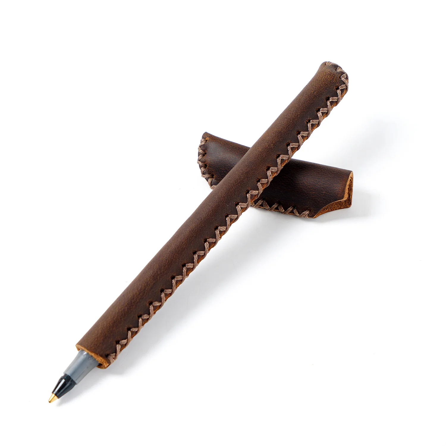 Well-Designed Cute Pen Pouch Top Layer Cowhide Small Pencil Bag Pure Cow Leather Ball Pen Box Stationery Creative Custom