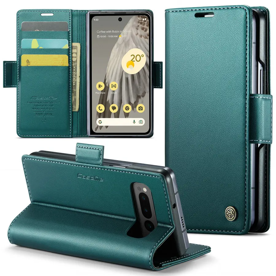 

CaseMe RFID Blocking Wallet Leather Case For Google Pixel Fold New Popular Kickstand Flip Fold Case For Google Pixel Book Cover