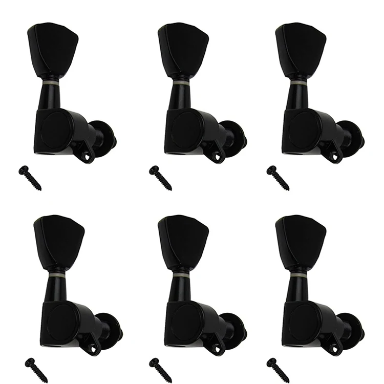 

6-in-line Guitar Tuners 6R String Guitar Tuning Pegs Keys Machine Heads Set for Strat or TL Electric Guitar, Black