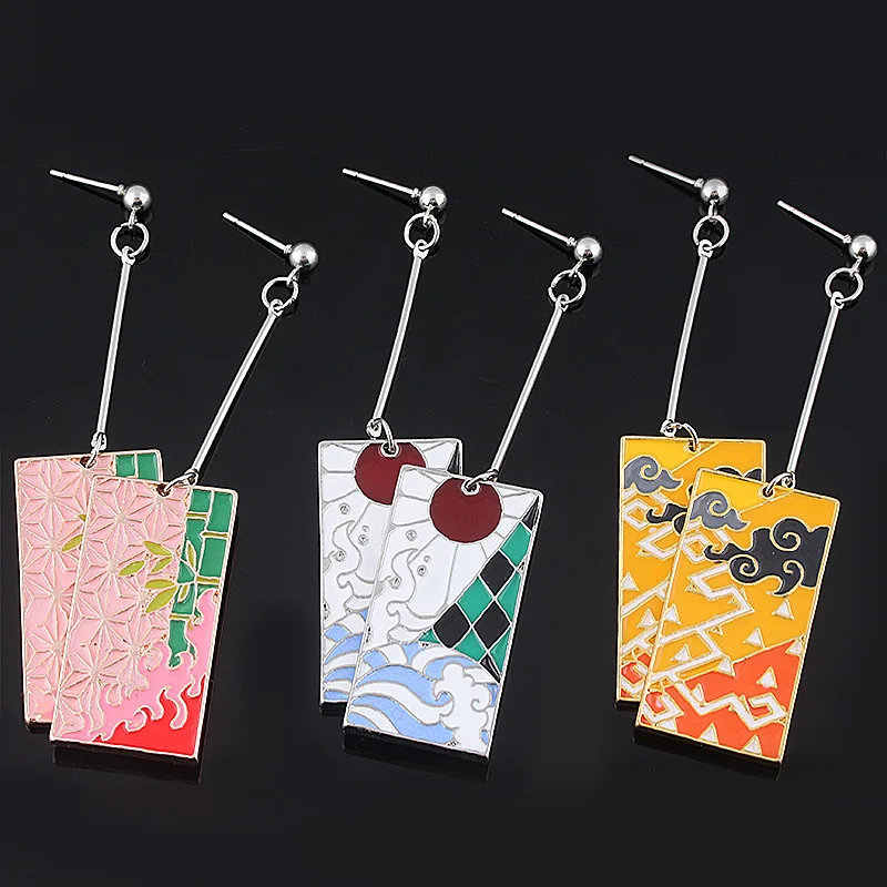 

Cosplay Jewelry Anime Acrylic Drop Earrings Demon Slayer Kimetsu no Yaiba Blade of Ghost Earings For Women Men Accessories Gift