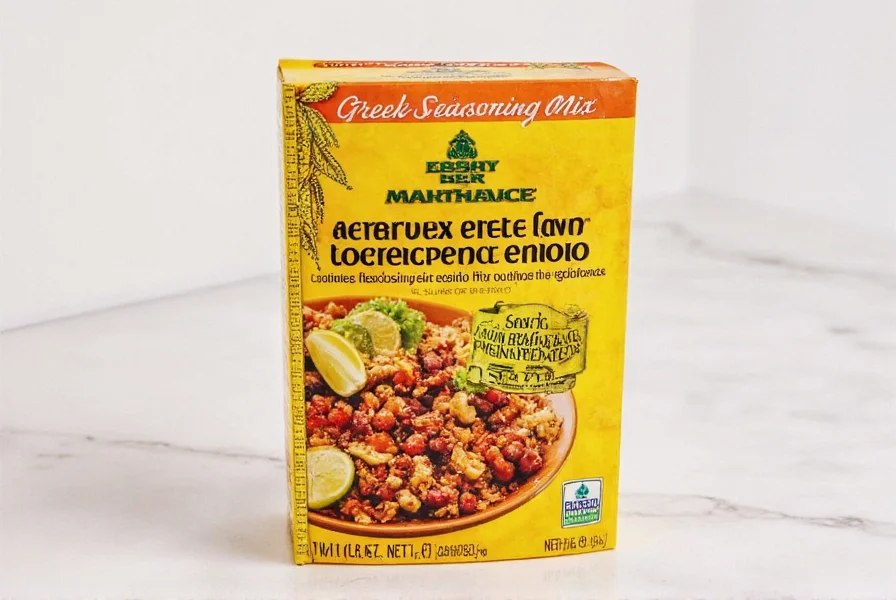 DIY Greek seasoning mix in a labeled glass jar