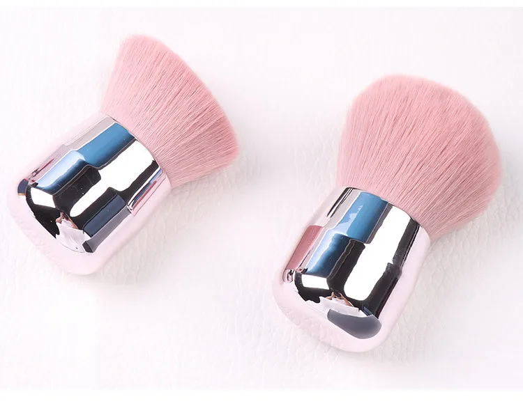 

2021 HZM Single New Update Large Kabuki Powder Flat Foundation Blush Brush Portable Pink Makeup Brush customized Private Label