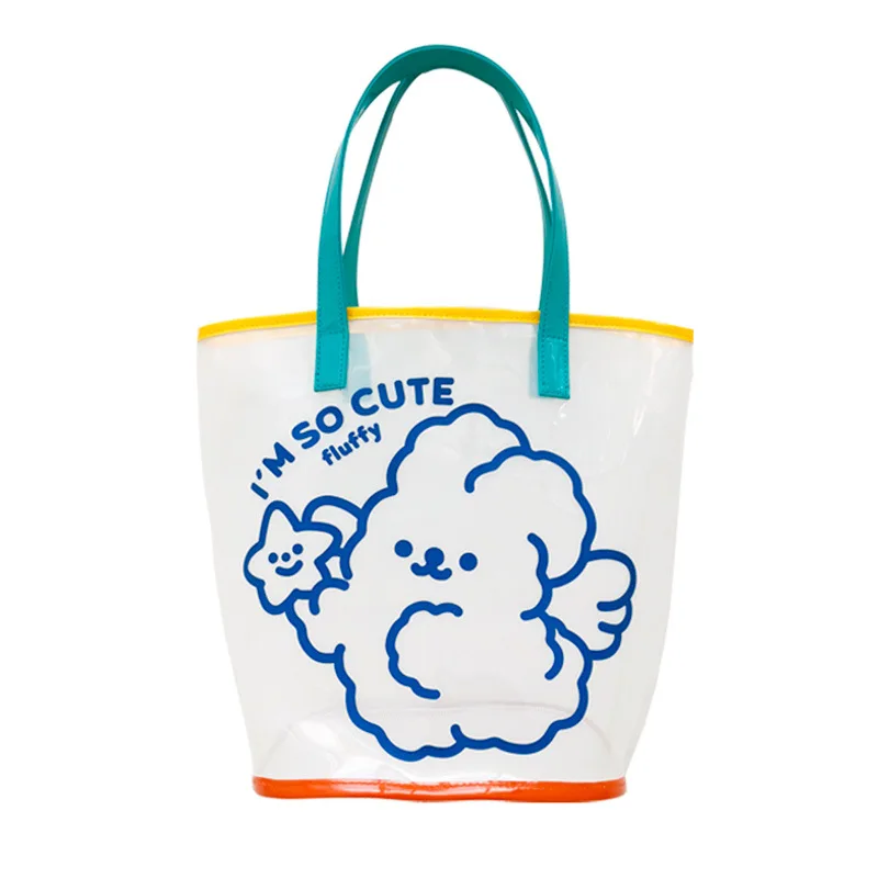 

Fashion cartoon cute design clear waterproof beach bag pvc tote bag girls shoulder bag, Multiple