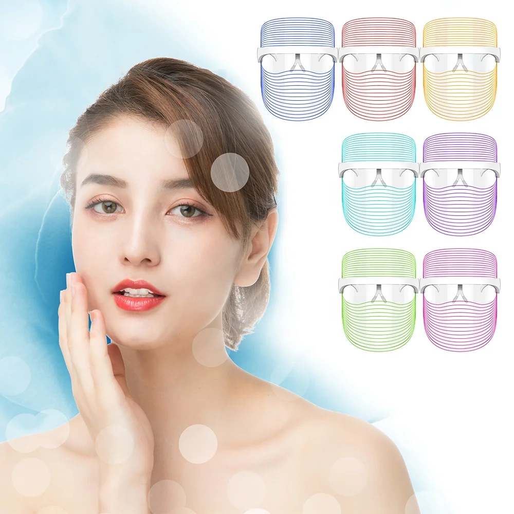 

Portable Rechargeable Wireless LED Face Mask 7 Colors Light Therapy Facial Mask for Skin Care Facial Rejuvenation