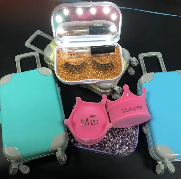 

Meetbeauty 100% 3D Mink eyelashes led light mirror case customized private packaging and logo wholesale price China vendor, Black