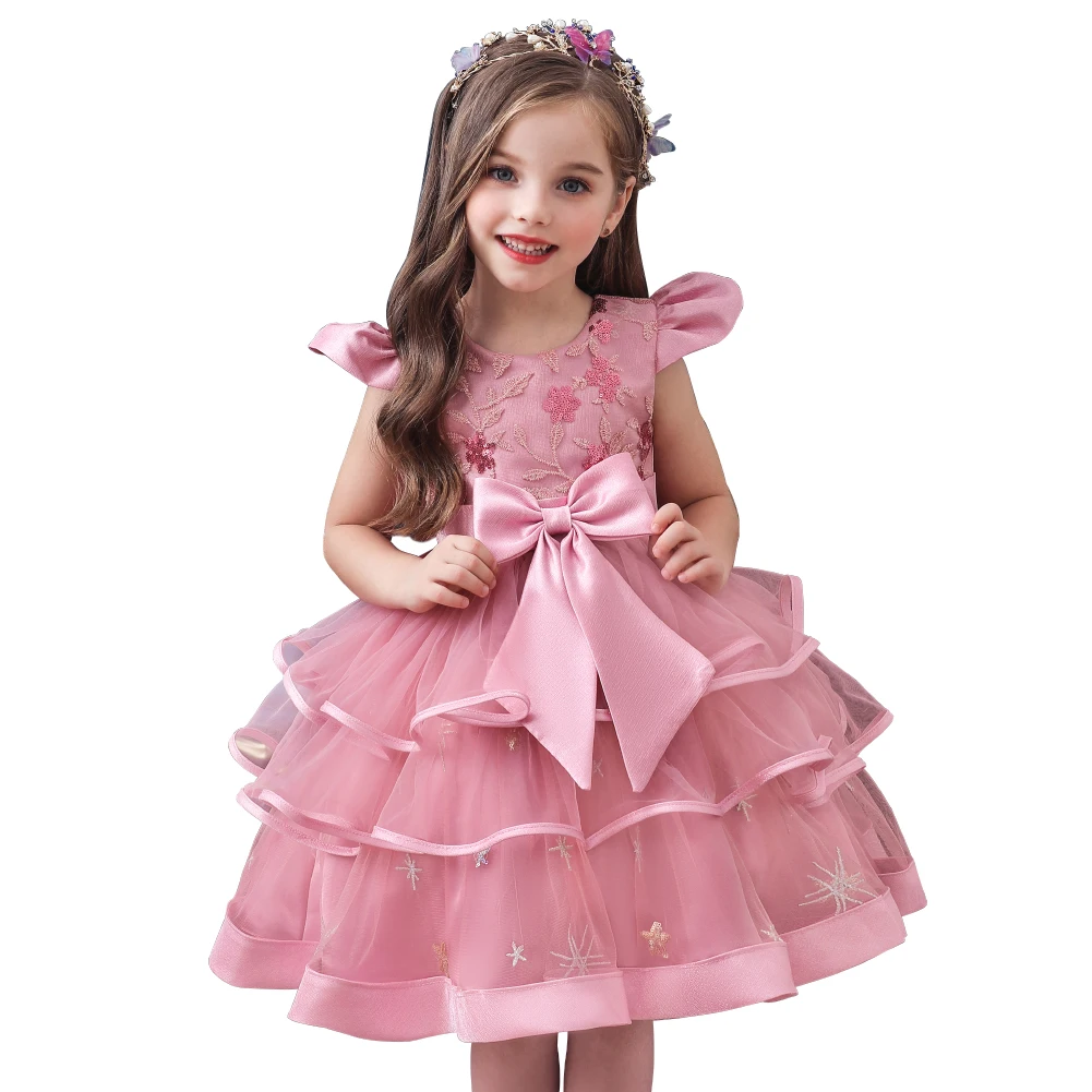 

Child sleeveless pink party kids girl dress cotton elegant princess dress for girl 2-10 year tutu wedding dresses for girls