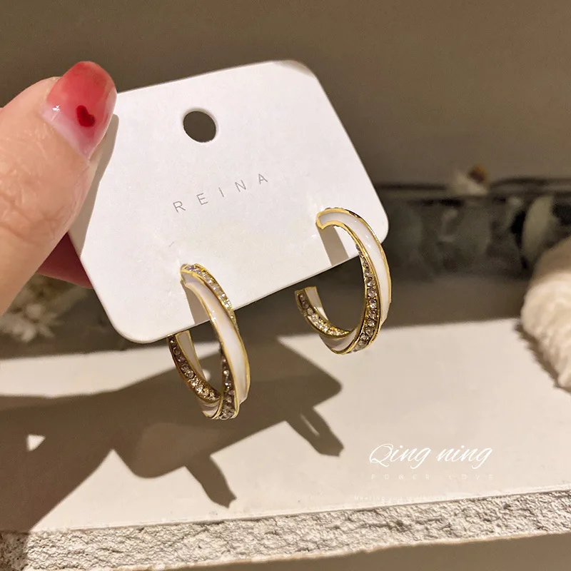 

wholesale earrings charms crystal twisted gold hoop earrings