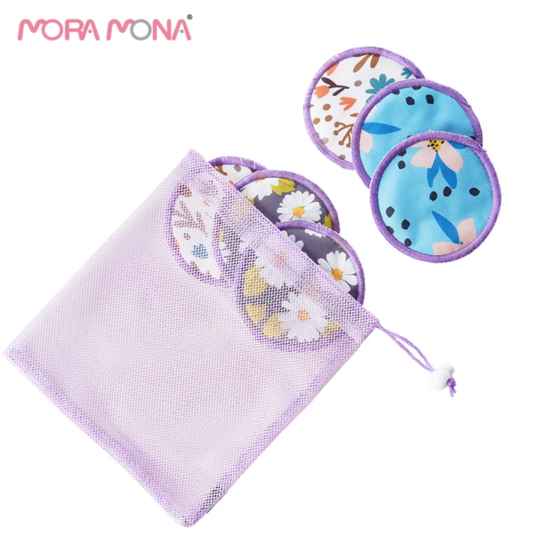 

Moramona Nursing Breastfeeding Breast Pad Wholesale White Bamboo Terry Absorbent Breast Pad for Mum  Reusable 6 Pcs Laundry, Colorful