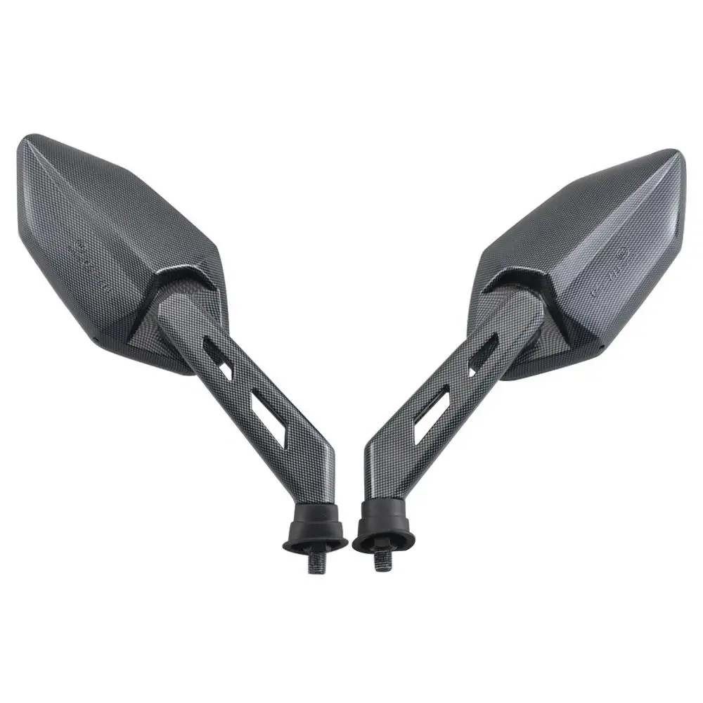 1Pair 10mm Universal Carbon Fiber Design Motorcycle Rearview Mirrors For Chopper