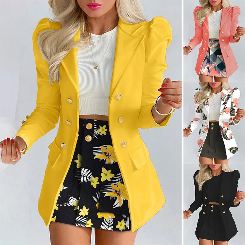 

Office Wear 2piece Set Women Matching Sets Spring Autumn Fashion Blazer Tops & High Waist Mini Skirts Sets Casual Suit Outfits