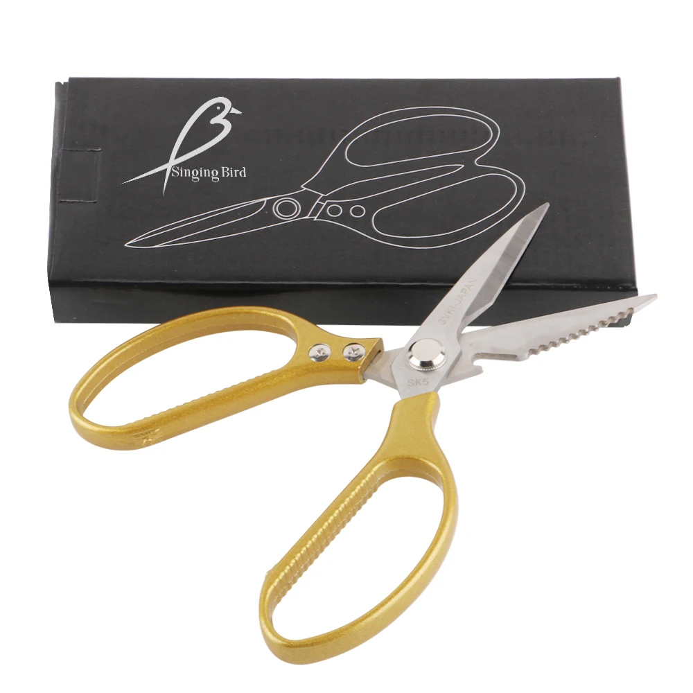 

Portable Multifunction 3.8mm Thickness Kid Food Scissor Wholesale, Golden/silver