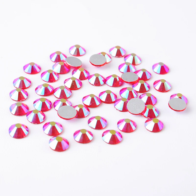 

JC Crystal high quality glass nail art crystal diamond shaped flat foil back rhinestone, Multi colors