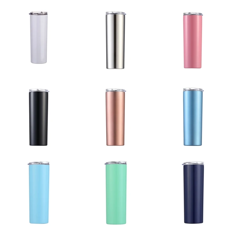 

RTS Factory Bulk Stocked Multi-color Classic Double Walled Insulated Water Bottle 304 Stainless Steel Cup Skinny Tumbler 20 OZ, There are 30 colors in stock