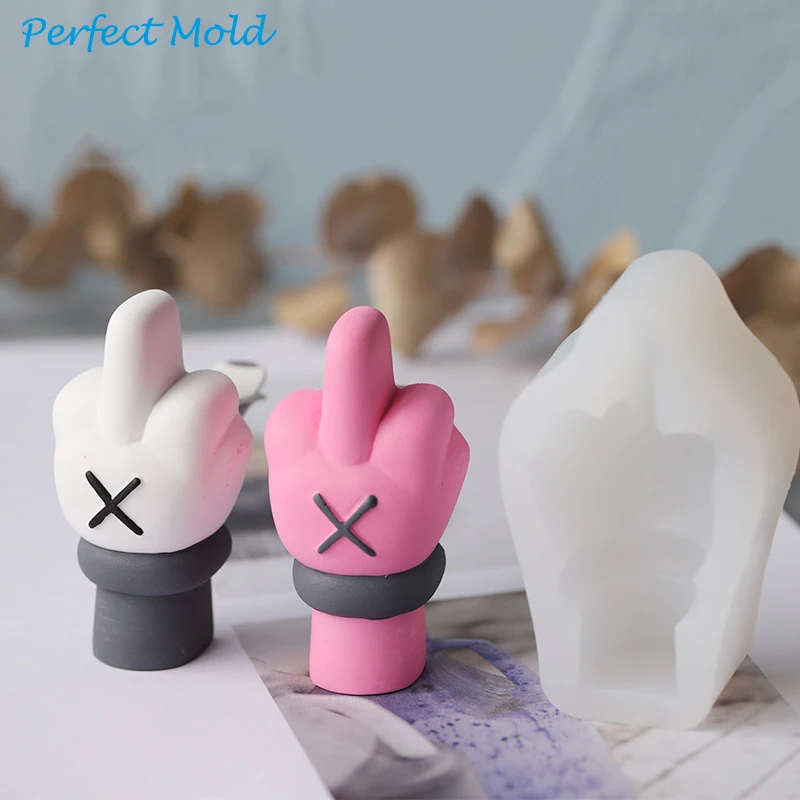 

121 middle finger candle mould DIY designer hand candle mold, Picture