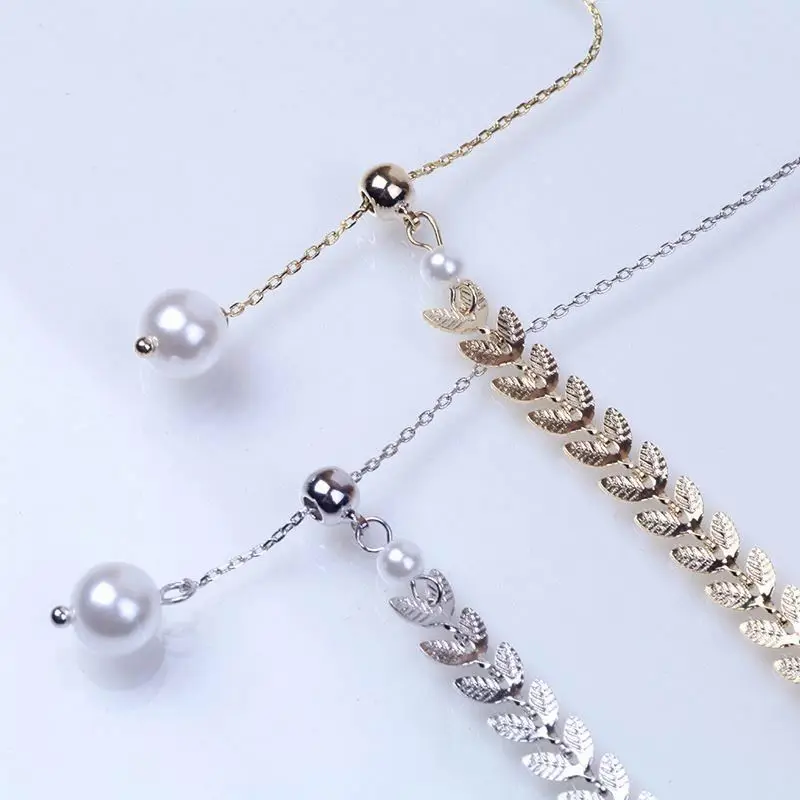 

Wheat Ear Pearl White Gold 925 Sterling Silver Jewelry Necklace Women Choker