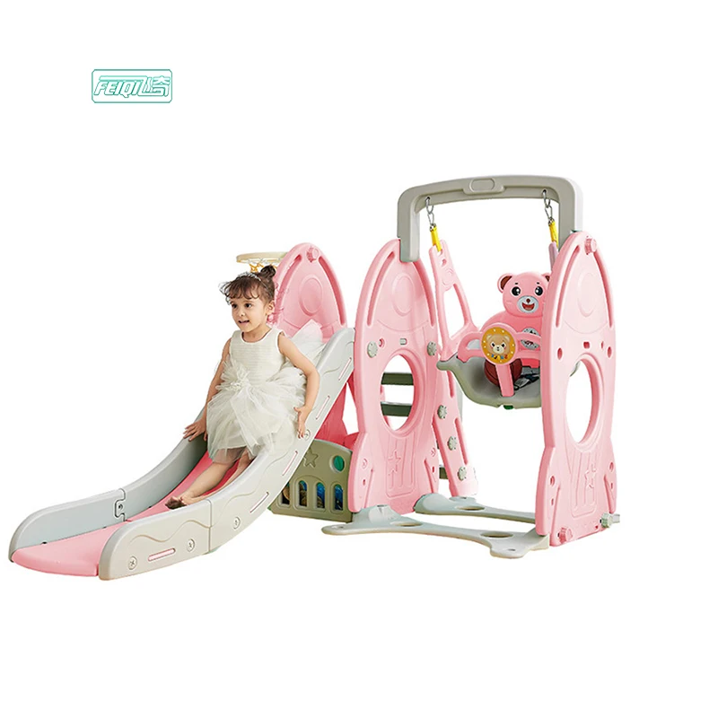 

Environmental Friendly Foldable Playground Slide For Children Playground, Pink