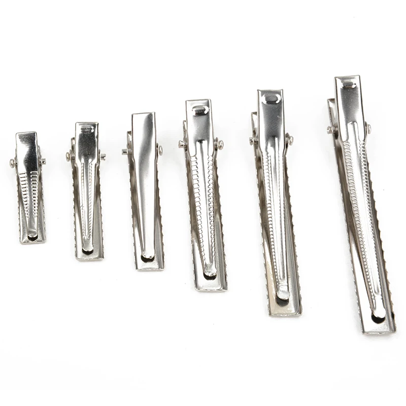 

Metal Hair Alligator Clips 30mm/40mm/45mm/55mm/65mm/75mm For Hair Style Tools Accessories, Silver