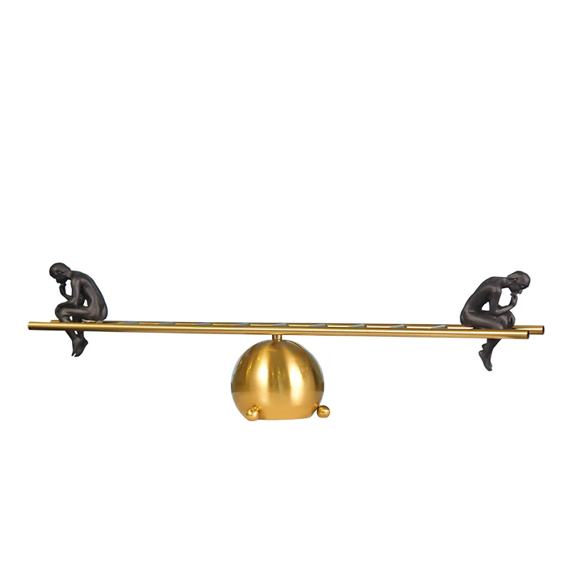 

Retro porch furnishing piece home ornaments seesaw office table decor luxury home decor, Gold