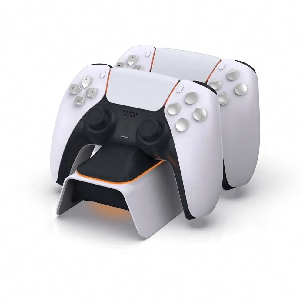 

Ps5-0521 Control Charger For Playstation 5 Controller Charging Dock Wireless Station Dual Usb Ps5, Black white