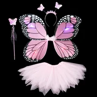 

FZ04 3pcs kit Performance stage butterfly wings props colorful butterfly fairy costume with led