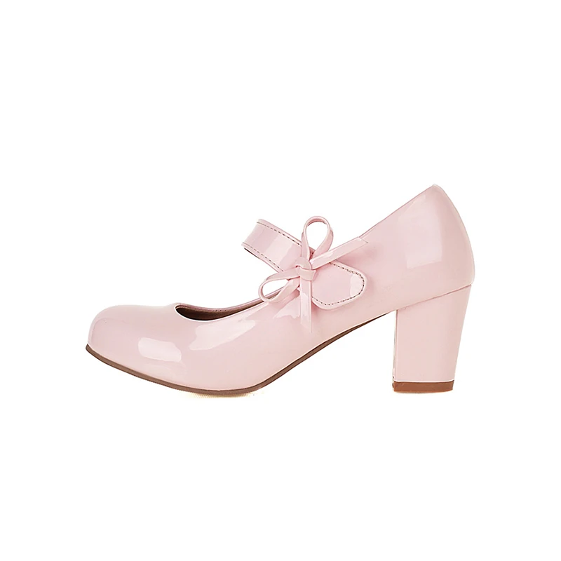 

new commuter Round head Patent Leather Ladies High heels Shoe