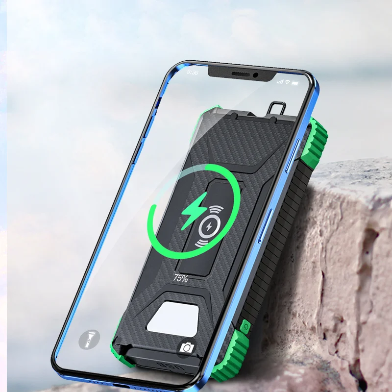 

20000mah Outdoor Waterproof Mobile Phone Wireless Power Bank Solar Charger