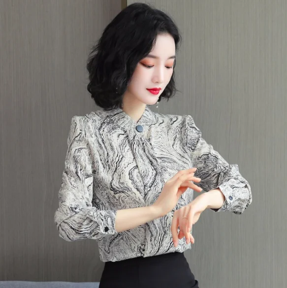 

up-1748r Korean Ladies Tops Women Office Chiffon Blouse