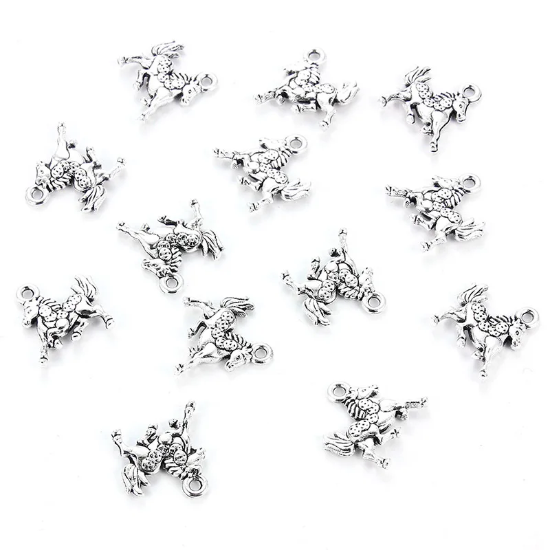 

Lovely white K horse alloy pendant accessories DIY bracelet necklace jewelry for women and children, Silver color