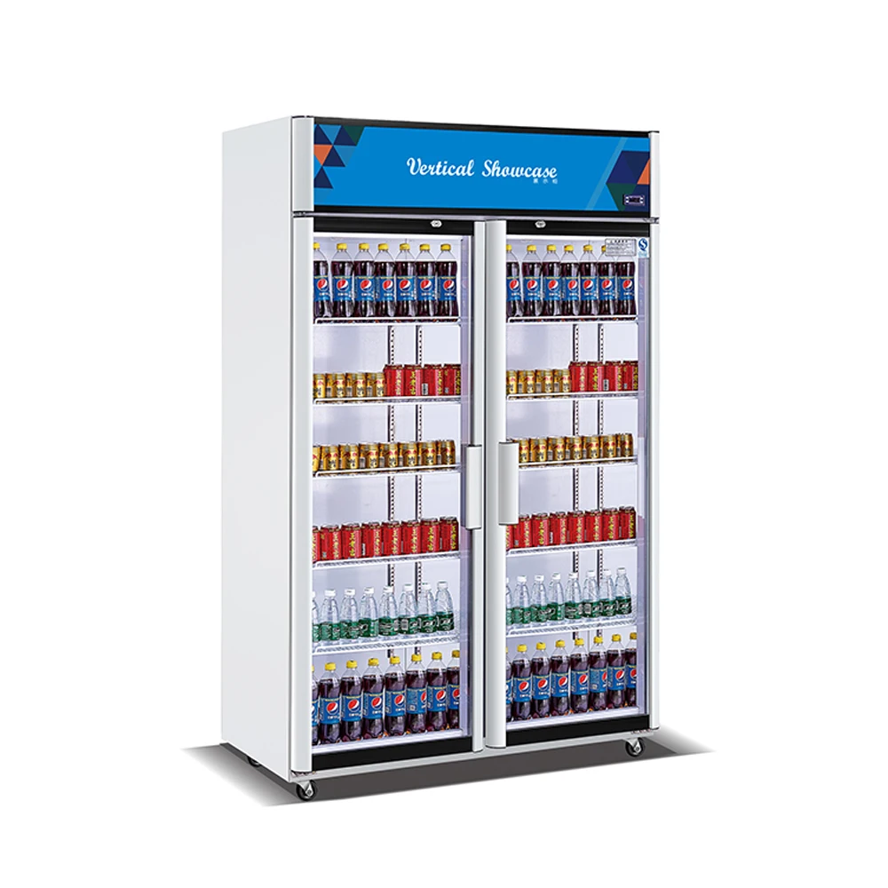 Promotion soft drink glass door cooler beberage display refrigerators