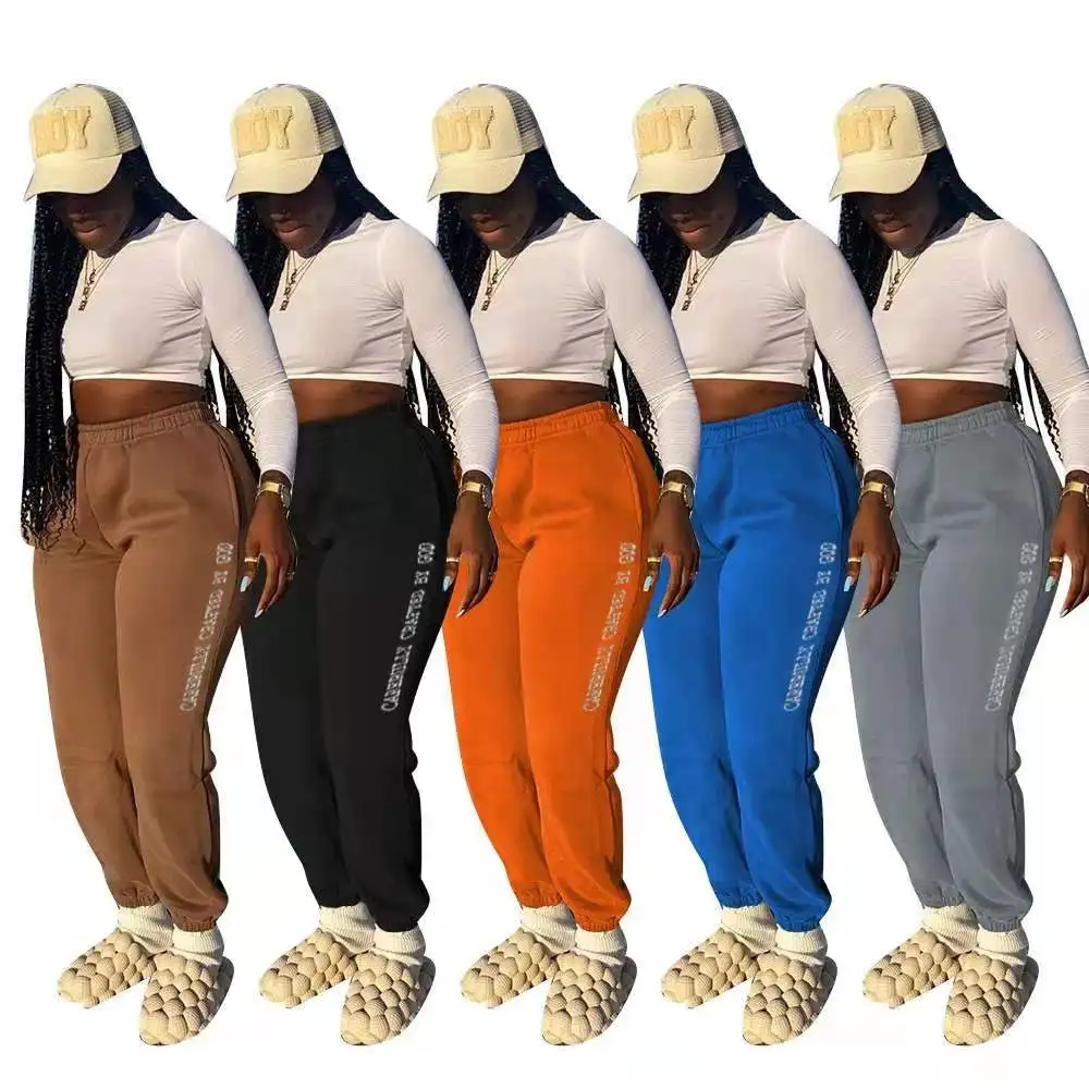 

2022 New Arrivals Fashion Letter Print Women Joggers Sweatshirt Pant With Pocket Casual Dresses