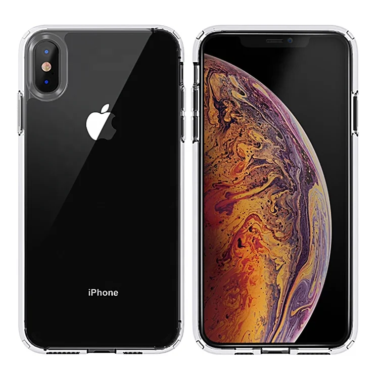 

2 in 1 Hybrid TPU Transparent Acrylic Phone Case Back Cover For Iphone x xs xs max, Multi-color, can be customized