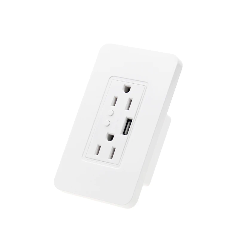 

USA standard Wifi Overload ProtectionSet Schedule Smart Socket USB, White