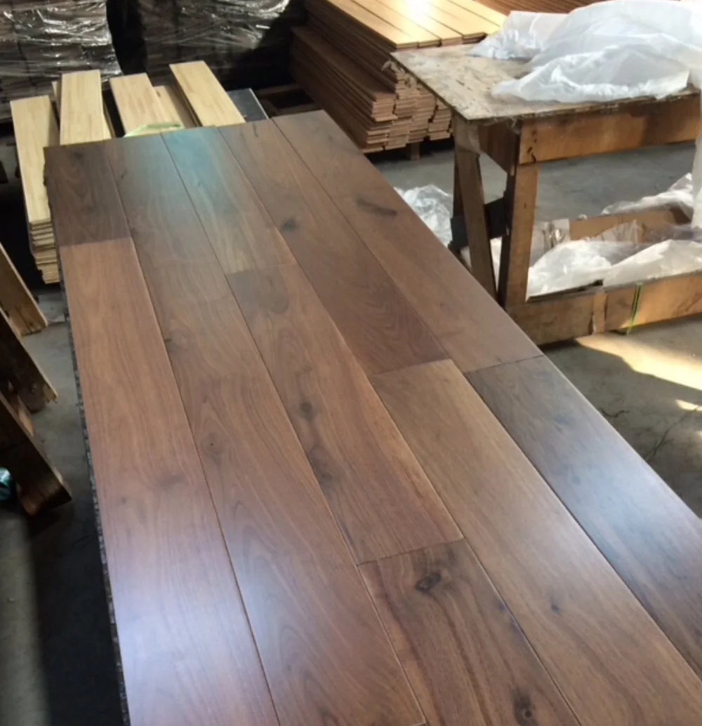 最畅销的美国核桃实木地板纯黑色硬木地板