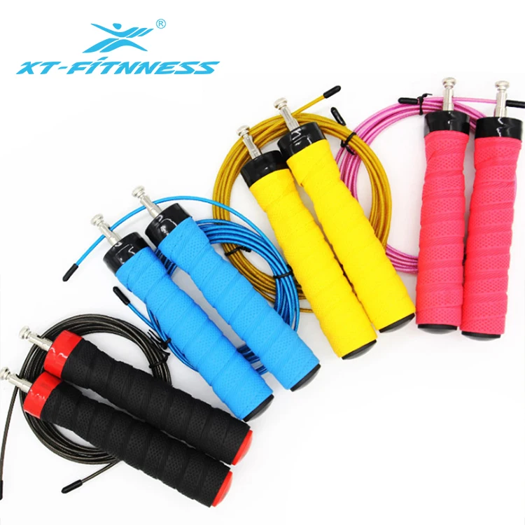 

Custom Exercise Fitness Sweatband Adjustable Plastic Kids Heavy Weighted Steel Skipping High Speed Jump Rope With PP Wire, Black,blue,yellow,pink