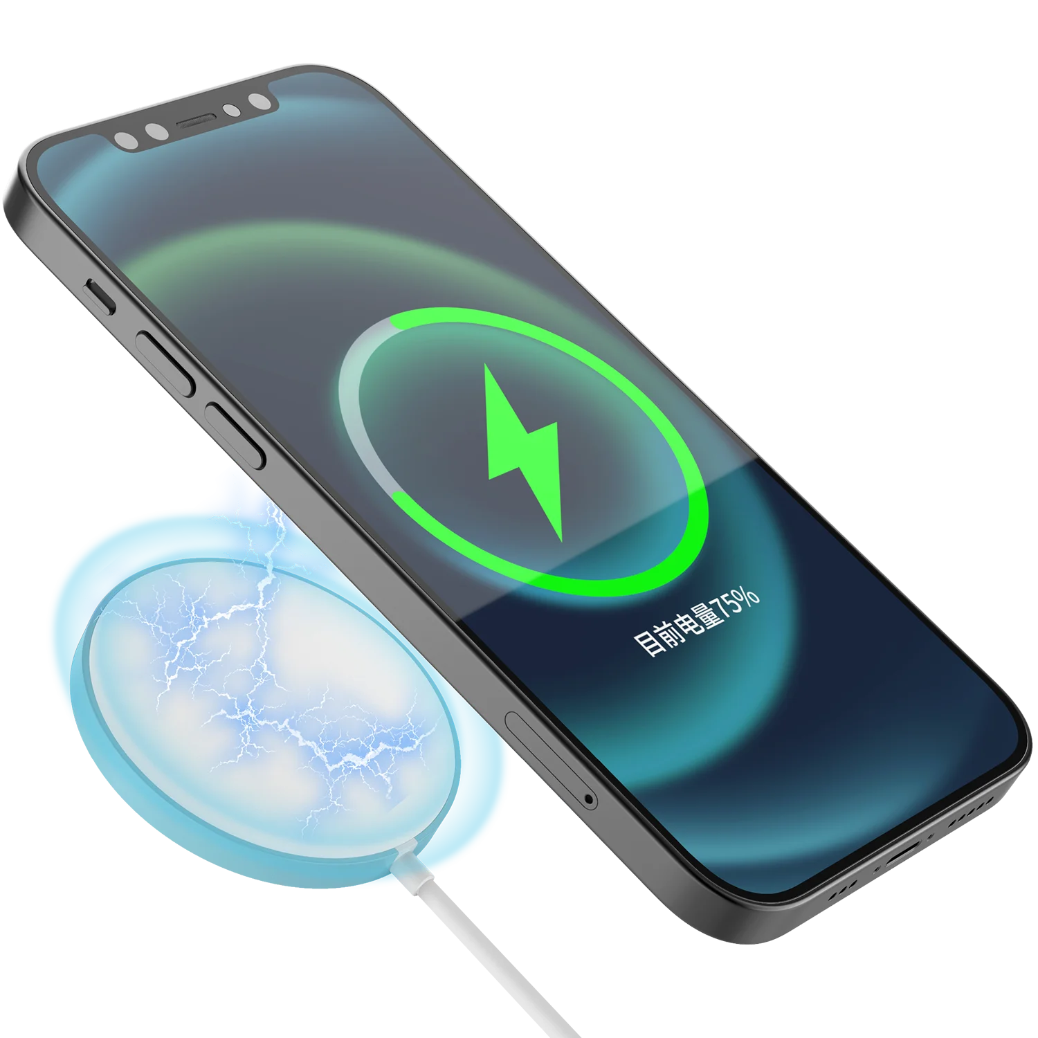 

2022 Portable Universal C06 15w Qi Fast Magnetic Wireless Charger Type-c Mini Light Thin Wireless Charger