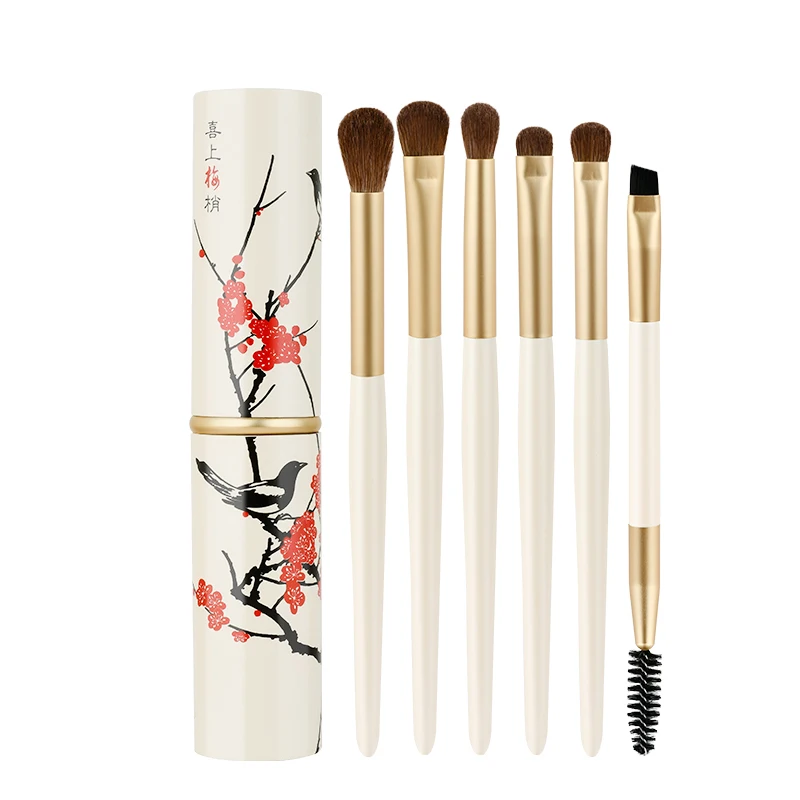 

HZM Goat Hair Eye Makeup Brush Set 6pcs/set Beauty Tools Private Label Eyeshadow Blending Brush