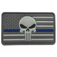 

Ship in 2 Days Tesnio 1068 Designs in Stock Military Army Tactical Morale 3D USA Flag Thin Blue Line Punisher PVC Patch