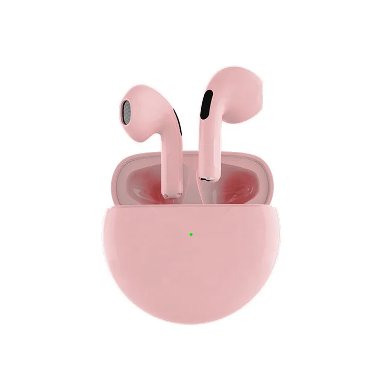 

dropshipping Colorful Pro6 tws J6 wireless earphone Support Change Name GPS Popup Super Bass Tws wireless earbuds, Black,white,pink,orange,blue