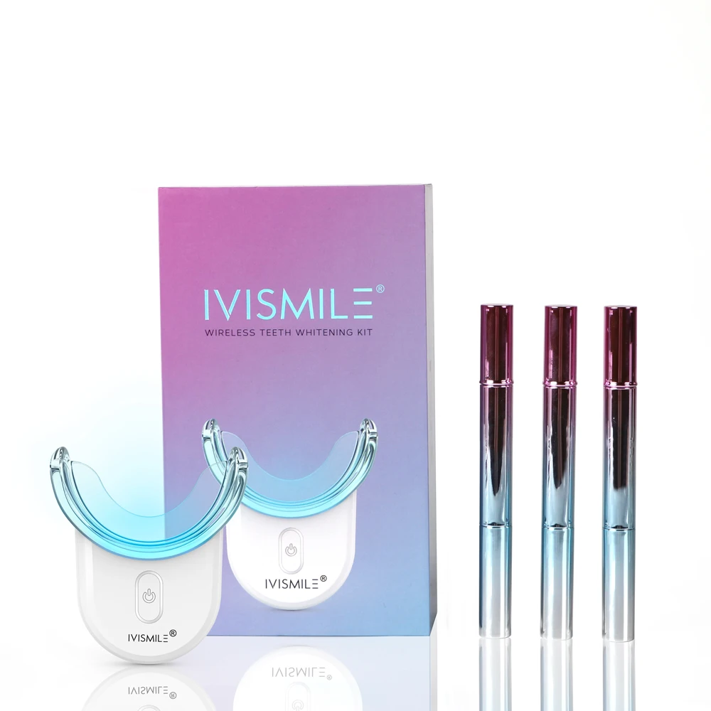 

IVISMILE GMP Approved Teeth Bleaching Wireless Rechargeable Custom Logo Home Tooth Whitening gel anti-allergic Kit Dropshipping