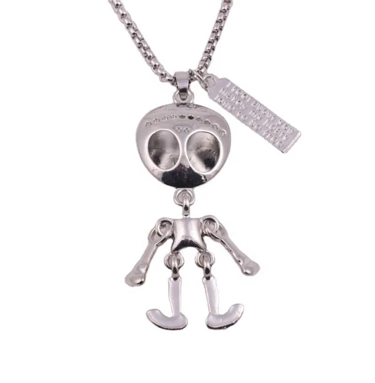 

Personalize Hip Hop Articulated Alien Pendant Necklace Women Long Sweater Chain