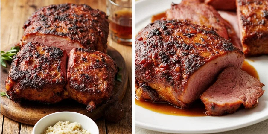 Rack of ribs seasoned with spices before baking