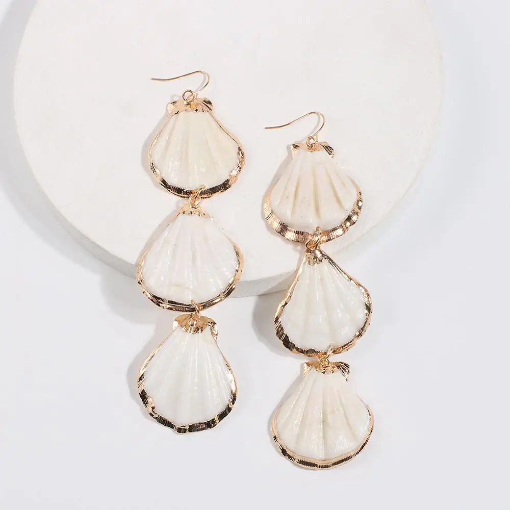 

Boho Dangle Cowrie Shell Earrings For Women Long Drop Earrings Unique Statement Korean Earrings Gifts For Women, White