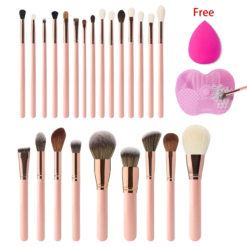 

Bueart 24Pcs Rose Gold makeup brush Set atop a chic pink handle brochash de maquillaj, Multiple color