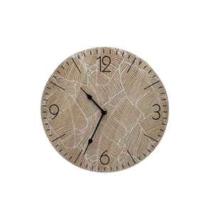 Image of Antique Home Decoration Simple Vintage Watch Round Wooden Wall Clock